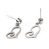 201 Stainless Steel Dangle Stud Earrings EJEW-T008-JN737-2