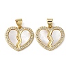 Brass Micro Pave Cubic Zirconia Pendants KK-D057-12G-1