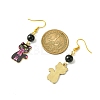 Rack Plating Alloy Cat Shape Dangle Earrings EJEW-JE05446-03-2