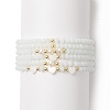 6Pcs 6 Style Natural Shell & Glass Star & Round Beaded Stretch Bracelets Set for Women BJEW-JB09945-01-1