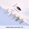 Top Golden Plated Natural & Synthetic Mixed Gemstone Pointed Pendants G-PH0001-05-2