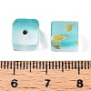 Frosted Glass Beads with Golden Glitter Powder DGLA-NH001-8mm-01C-3