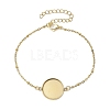 304 Stainless Steel Round Cabochon Setting Bracelets BJEW-JB11089-01-1