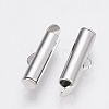 Brass Slide On End Clasp Tubes KK-Q747-11E-P-2