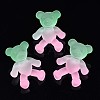 1-Hole Transparent Spray Painted Acrylic Buttons BUTT-N020-001-B05-1