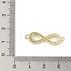Rack Plating Brass Micro Pave Clear Cubic Zirconia Infinity Connector Charms KK-C052-42B-G-3