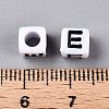 Large Hole Acrylic Letter European Beads SACR-Q103-6mm-01E-4