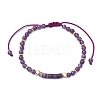 Natural Amethyst Braided Bead Bracelets BJEW-JB11241-01-2