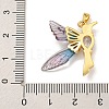 Brass Glass Rhinestone Pendants KK-U035-30G-4