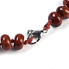 Natural Red Rainbow Jasper Rondelle Graduated Beaded Necklaces for Women Men NJEW-K388-02T-3