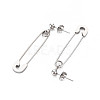 304 Stainless Steel Safety Pin Dangle Stud Earrings for Women EJEW-N016-031P-2
