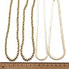 4Pcs 4 Styles CCB Plastic Round Beaded Necklaces and Iron Snake Chain Necklaces NJEW-V003-07G-3