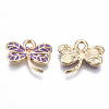 Light Gold Plated Alloy Pendants X-ENAM-T009-69A-RS-2
