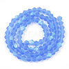 Imitate Austrian Crystal Bicone Frosted Glass Beads Strands EGLA-A039-T6mm-MB07-2