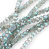 Faceted(32 Facets) Round Electroplate Glass Beads Strands X-EGLA-D021-72-1