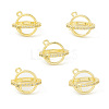 Rack Plating Brass Pave Clear Cubic Zirconia Bead Cage Pendants KK-G464-10G-4
