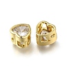 Brass Micro Pave Clear Cubic Zirconia Beads ZIRC-I070-144G-2