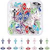 64Pcs 16 Style CCB Plastic Enamel Pendants CCB-FH0001-08-1