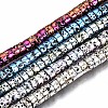Electroplated Natural Lava Rock Beads Strands G-T114-74-1