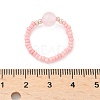 Natural Rose Quartz Stretch Rings RJEW-JR00255-03-2