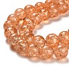 Spray Painted Crackle Glass Beads Strands CCG-Q001-10mm-05-3