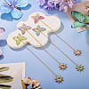 4Pcs Butterfly Sun Acrylic & Alloy Resin Charm Bookmark AJEW-TA00044-4