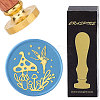 Brass Wax Seal Stamps with Rosewood Handle AJEW-WH0412-0161-1