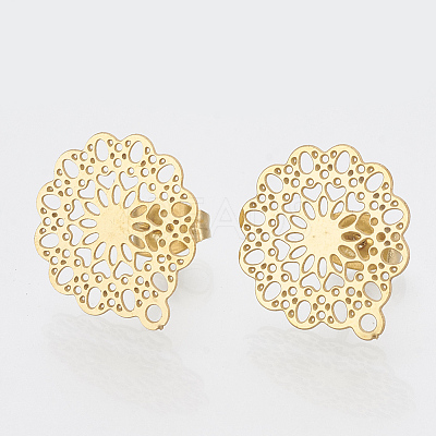 304 Stainless Steel Stud Earring Findings LS-X-STAS-S079-34A-1