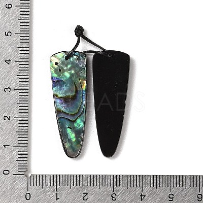 2Pcs Natural Abalone Shell/Paua Shell Pendants SHEL-A005-01E-1