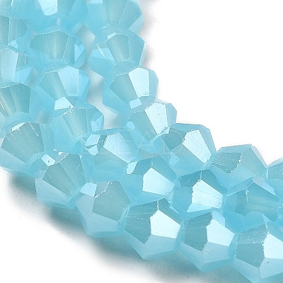 Imitation Jade Electroplate Glass Beads Strands GLAA-F029-J4mm-C03-1