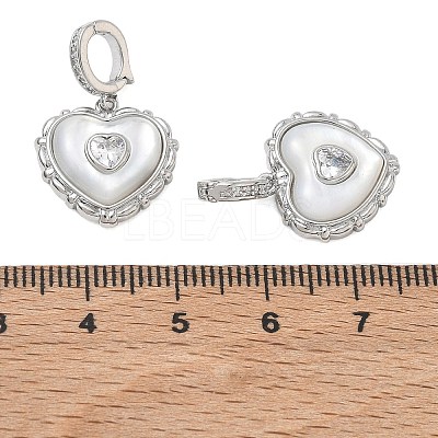 Brass Micro Pave Clear Cubic Zirconia Pendants KK-CBA61F8-06P-1