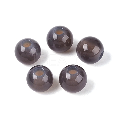 Natural Grey Agate European Beads G-Q602-09C-11-1