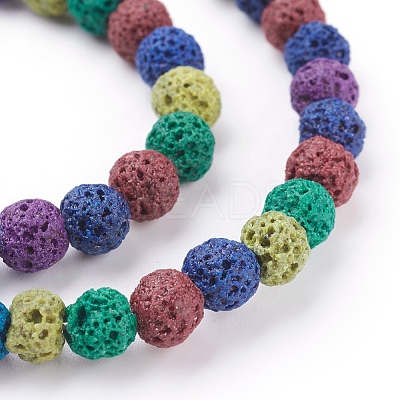 Natural Lava Rock Beads Strands G-D053-6mm-1-1