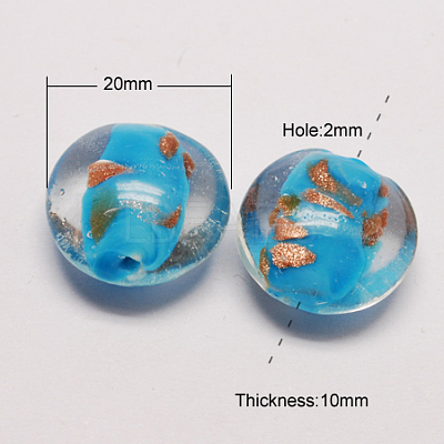 Handmade Gold Sand Lampwork Beads LAMP-S025-20mm-M-1