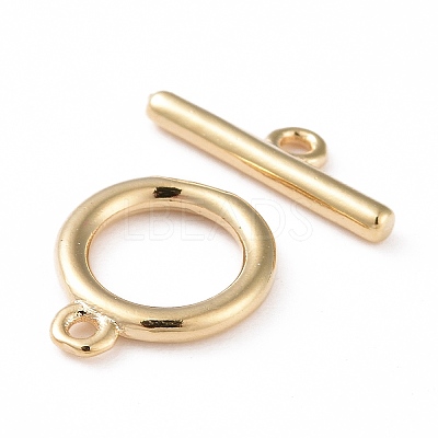 Eco-friendly Brass Toggle Clasps X-KK-D082-14G-1