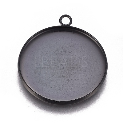 304 Stainless Steel Pendant Cabochon Settings X-STAS-G127-13-25mm-B-1