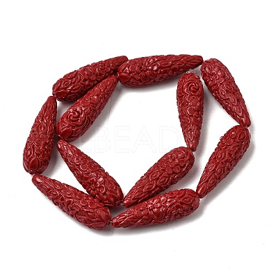 Synthetic Coral Carved Beads Strands CORA-C003-09A-02-1