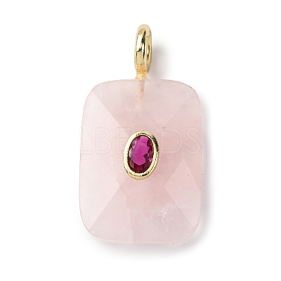Natural Rose Quartz Faceted Pendants G-B186-01G-06-1