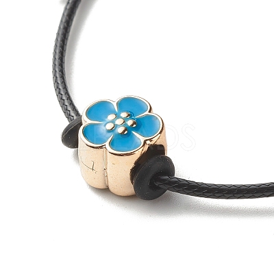 Flower Acrylic Enamel Beads Adjustable Cord Bracelet for Teen Girl Women BJEW-JB07047-1