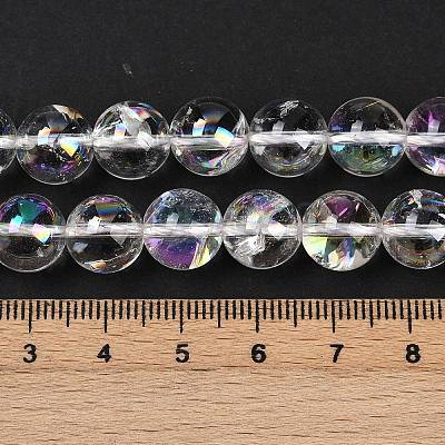 Electroplated Natural Quartz Crystal Beads Strands G-K285-09-10mm-02-1