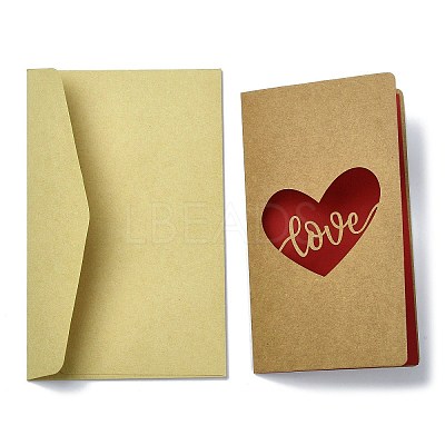 3 Sets Kraft Paper Greeting Cards AJEW-FS0001-27A-1