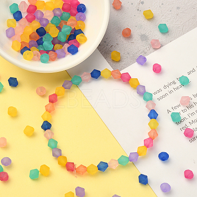 800Pcs 8 Colors Frosted Acrylic Beads MACR-CJ0001-27-1