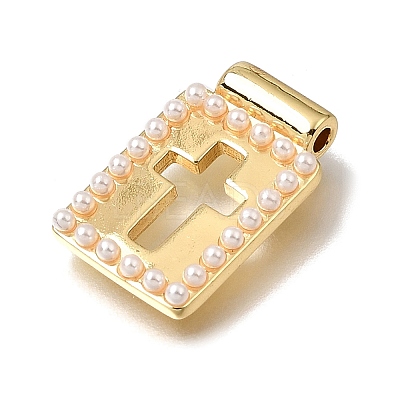 Brass with ABS Imitation Pearl Pendants KK-CBA8E93-05B-1
