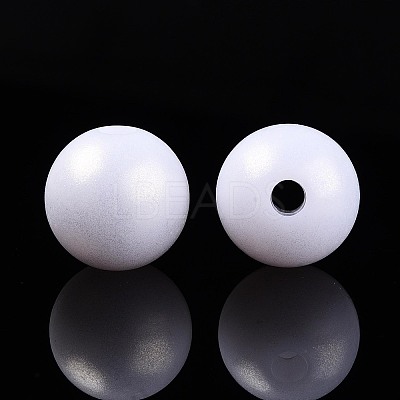 Rubberized Style Rainbow Opaque Acrylic Beads MACR-T010-16mm-08-01-1