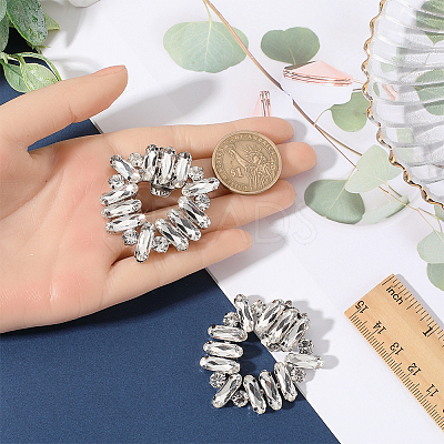 1 Pair Alloy Crystal Rhinestone Shoe Buckle Clips FIND-GF0005-99-1