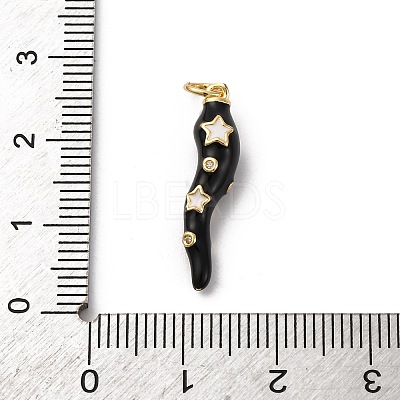 Brass Micro Pave Cubic Zirconia & Enamel Pendants KK-Q098-35G-C-1