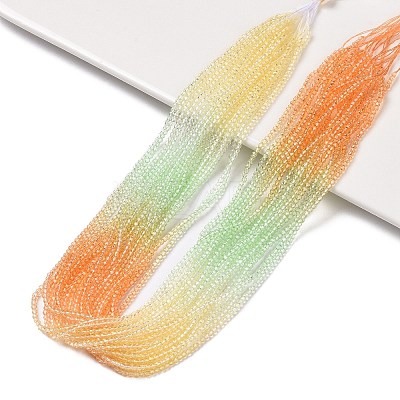 Transparent Gradient Color Glass Beads Strands GLAA-G101-2mm-05-1