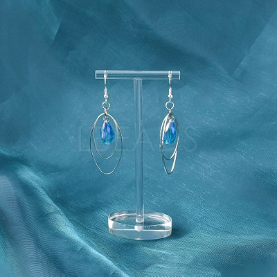 Trendy Glass Teardrop Dangle Earrings EJEW-JE00529-1