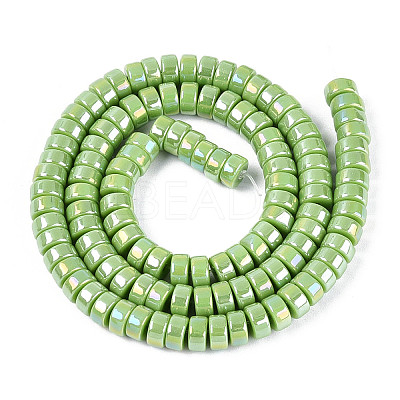 AB Color Plated Opaque Glass Beads Strands GLAA-T026-3x6mm-P05-1