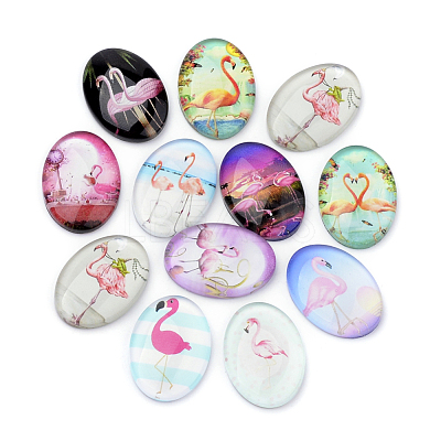 Flatback Glass Cabochons X-GGLA-S034-25x18-025-1